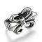 304 Stainless Steel Slide Charms, Fleur De Lis, Antique Silver, 20x12x11mm, Hole: 7x13mm