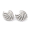 Non-Tarnish Shell Shapes 304 Stainless Steel Earring for Women, Stainless Steel Color, 19.5x24mm