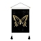 Butterfly Pattern Polyester Wall Hanging Tapestry, for Bedroom Living Room Decoration, Rectangle, Goldenrod, 500x350mm