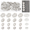 AHADERMAKER 80Pcs 4 Style Alloy Rhinestone Shank Buttons, 1-Hole, Flower, Crystal, Platinum, 10~18.5x6.5~9.5mm, Hole: 1.5~2mm, 20pcs/style