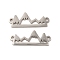 Non-Tarnish 201 Stainless Steel Connector Charms, Hollow Mountain Links, Stainless Steel Color, 21.5x8x1mm, Hole: 1.4mm