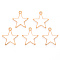 Alloy Enamel Pendants, Cadmium Free & Lead Free, Light Gold, Star, White, 20x18.5x1mm, Hole: 1.6mm