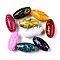 Spray Painted Acrylic Beads, Drawbench, Oval, Mixed Color, 15x7.5mm, Hole: 1.8mm, about 1040pcs/500g