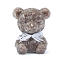 Resin Bear Display Decoration, with Natural Strawberry Quartz Chips inside Statues for Home Office Decorations, 155x130x180mm