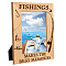 Natural Wood Photo Frames, for Tabletop Display Photo Frame, Rectangle, Fish, 218x168mm, Inner Diameter: 142x90mm