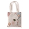 Cat Pattern Canvas Women's Tote Bags, Shoulder Bags for Shopping, Rectangle, White, 37x33cm