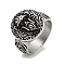 304 Stainless Steel Ring, Skull, Inner Diameter: 19mm