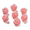 Synthetic Coral Carved Beads, Dyed, Flower, Pink, 8.5x8.5x8mm, Hole: 1.2mm