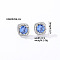 Elegant Zircon Square Stud Earrings for Women, Fashionable and Versatile, Square, Silver