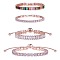 4Pcs 4 Style Cubic Zirconia Tennis Bracelets Set, Brass Link Chains Slider Bracelets, Rose Gold, 6-1/2~10-1/4x1/8 inch(16.4~26cm), 1Pc/style