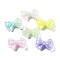 UV Plating Acrylic Beads, Iridescent, Luminous Glow in the Dark, Bowknot, 21.5x32x12mm, Hole: 3.4mm