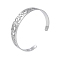 Non-Tarnish Hollow Out Knot 304 Stainless Steel Open Cuff Bangles for Women, Stainless Steel Color, Inner Diameter: 2-3/8 inch(6.1cm)