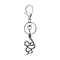 Snake Alloy Pendants Keychain, Antique Silver & Platinum, 4-3/8 inch(11cm)