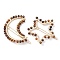 2Pcs Moon & Star Alloy with Natural Tiger Eye Hollow Hair Barrettes, Ponytail Holder Statement for Girls Women, Moon: 61x66x4~5mm, Star: 52.5~54x60x4~4.5mm