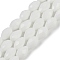 Opaque Solid Color Beads Strands, Faceted, Teardrop, White, 11.5x8mm, Hole: 1.2mm, about 55~57pcs/strand, 25.59 inch(65cm)