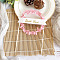 Rattan Cake Toppers, Cake Insert Cards, for Wedding Cake Decoration, Wreath with Word Sweet Love, Pink, 200x140mm