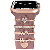 5Pcs 5 Style Rectangle Alloy Watch Band Charms Set with Crystal Rhinestone PW-WG74689-04-1