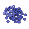 Flat Round Handmade Polymer Clay Beads CLAY-R067-8.0mm-09-4