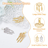 DICOSMETIC 4Pcs 2 Colors Brass Micro Pave Clear Cubic Zirconia Pendants KK-DC0003-38-5