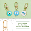 DICOSMETIC 3Pcs 3 Colors Flat Round with Evil Eye Alloy Enamel Pendant Decoration KEYC-DC0001-23-5