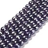 Electroplated Natural Amethyst Round Beads Strands G-L598-A05-02-1