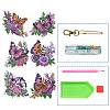 6Pcs Butterfly DIY Diamond Painting Keychain Kit PW-WG95088-01-2