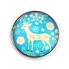 Round with Deer Glass Brooches JEWB-A022-01G-1