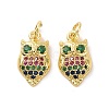 Brass Micro Pave Colorful Cubic Zirconia Pendants KK-E068-VF118-2