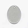 Tarnish Resistant 201 Stainless Steel Stamping Blank Flat Oval Pendants STAS-M037-06-1