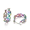 Ion Plating(IP) Rainbow Color Hollow Heart 304 Stainless Steel Hoop Earrings for Women STAS-A057-11MC-2