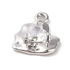 Brass Micro Pave Clear Cubic Zirconia Charms KK-G491-25P-2