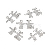 Brass Micro Pave Clear Cubic Zirconia Connector Charms KK-E068-VB333-4