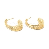 Rack Plating Brass Hollow Out C-shape Stud Earrings for Women EJEW-F308-08G-1