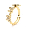 Butterfly Cubic Zirconia Adjustable Finger Ring for Women RJEW-C004-01-RS-3