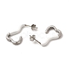 Non-Tarnish 304 Stainless Steel Heart Stud Earrings for Women EJEW-P219-05P-2