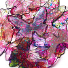 7 Colors Epoxy Resin Flower Print Big Pendants RESI-TA0002-60B-11