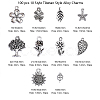 100 pcs 10 Style Tibetan Style Alloy Pendants TIBEP-CJ0001-35-2