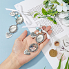 2Pcs 2 Style Oval & Love Heart Blank Glass Dome Wedding Bouquet Photo Charms Safety Pin Brooches JEWB-AB00006-3