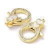 Rack Plating Brass Micro Pave Clear Cubic Zirconia Lobster Claw Clasps KK-F858-07A-G-2