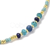 Miyuki Seed Beads and Natural Apatite Braided Bead Bracelets BJEW-C061-01-2