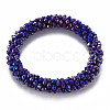 AB Color Plated Faceted Opaque Glass Beads Stretch Bracelets BJEW-S144-003D-01-2