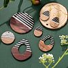 10Pcs 5 Style Resin & Walnut Wood Pendants RESI-LS0001-20-6