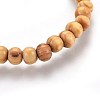 Wood Beads Stretch Bracelets BJEW-JB03971-M-4