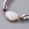 Faceted Glass & Natural Howlite Beaded Wrap Bracelets BJEW-JB05035-04-6