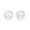 UV Plating Transparent Rainbow Iridescent Acrylic Beads OACR-N008-160-2