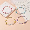 Love Word Acrylic & Heishi Polymer Clay Beaded Stretch Bracelet Sets BJEW-TA00069-3