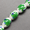 Handmade Printed Porcelain Beads X-PORC-Q151-14mm-10-2