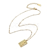 304 Stainless Steel Rectangle Snake Pendant Satellite Chain Necklace for Women NJEW-F332-01G-4