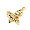 Brass Micro Pave Cubic Zirconia Pendants KK-B114-05G-1