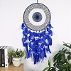 Evil Eye Woven Web/Net with Feather Wall Hanging Decorations PW-WG77758-01-4